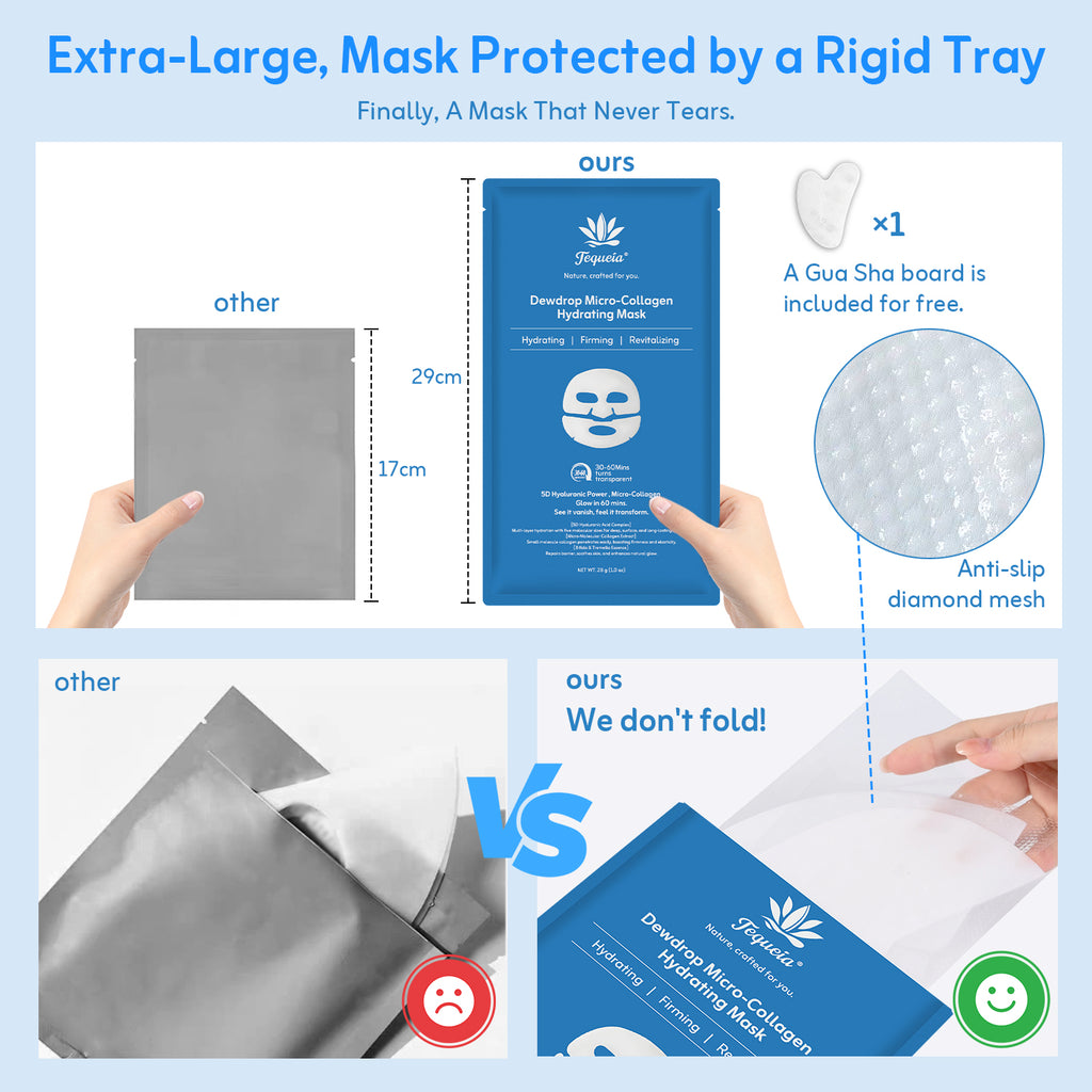 TEQUEIA Micro-Collagen Hydrating Face Mask | Visible Time-Release Absorption