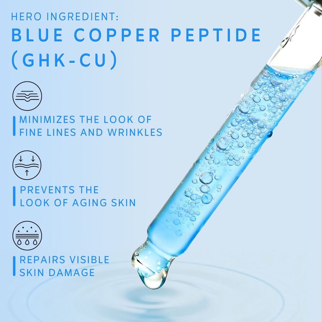 TEQUEIA Blue Copper Peptide Repair Serum | GHK-Cu Anti-Aging Face Serum