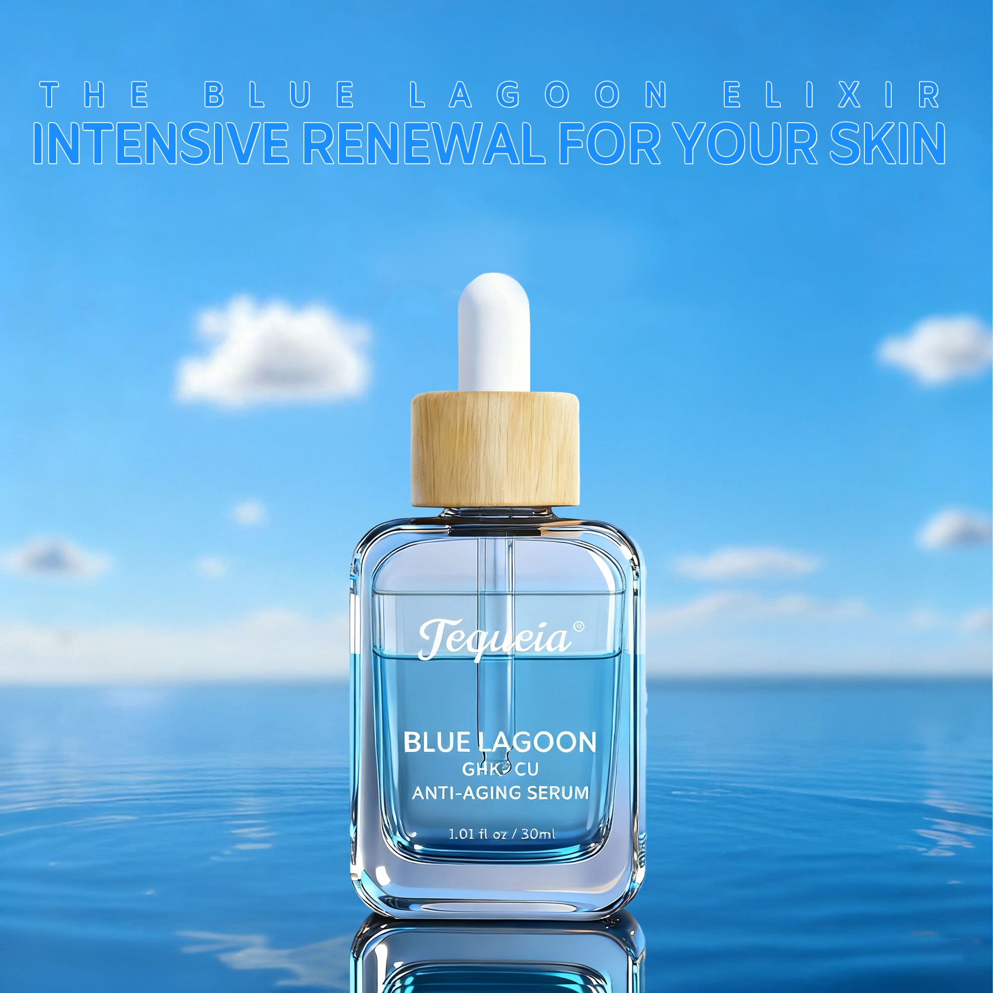 TEQUEIA Blue Copper Peptide Repair Serum | GHK-Cu Anti-Aging Face Serum