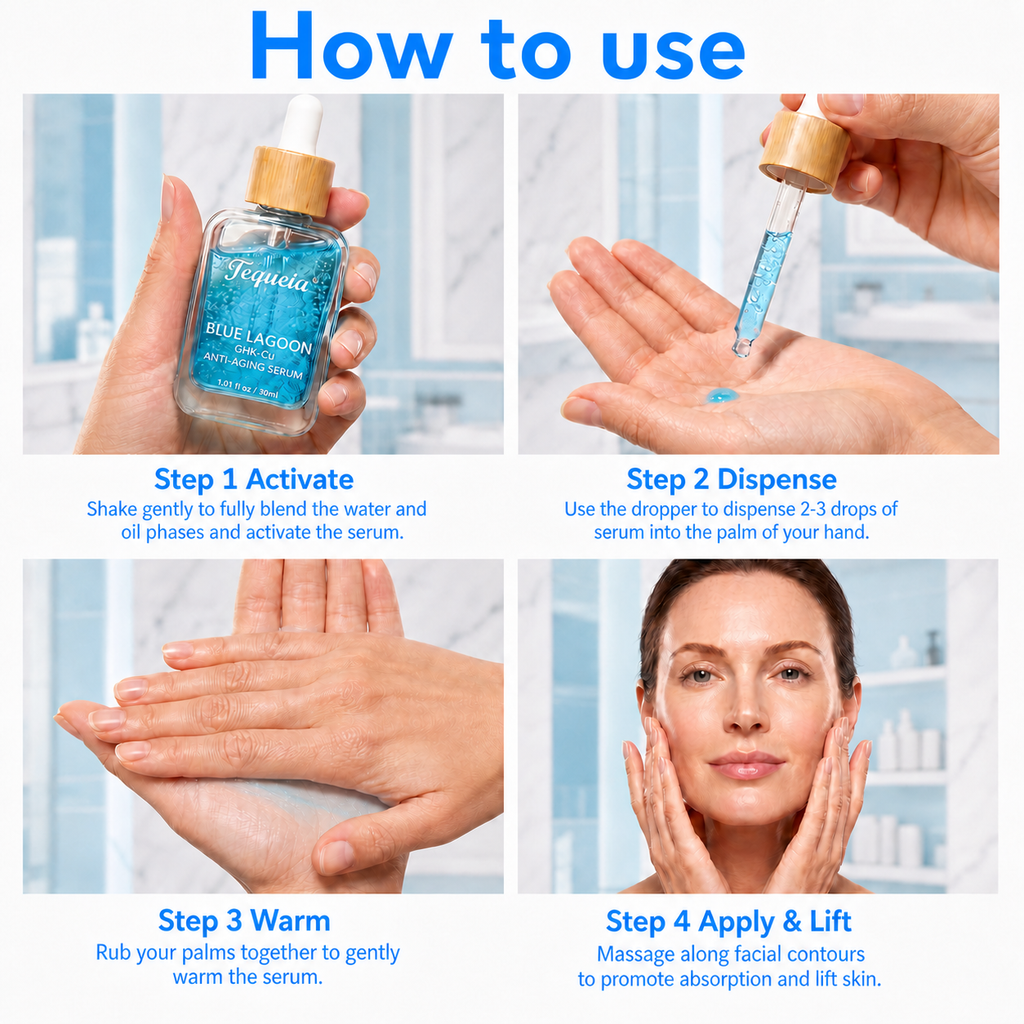 TEQUEIA Blue Copper Peptide Repair Serum | GHK-Cu Anti-Aging Face Serum